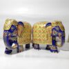 Painted Rajasthani Blue Elephant Figurines – Set of 2