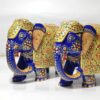 Painted Rajasthani Blue Elephant Figurines – Set of 2