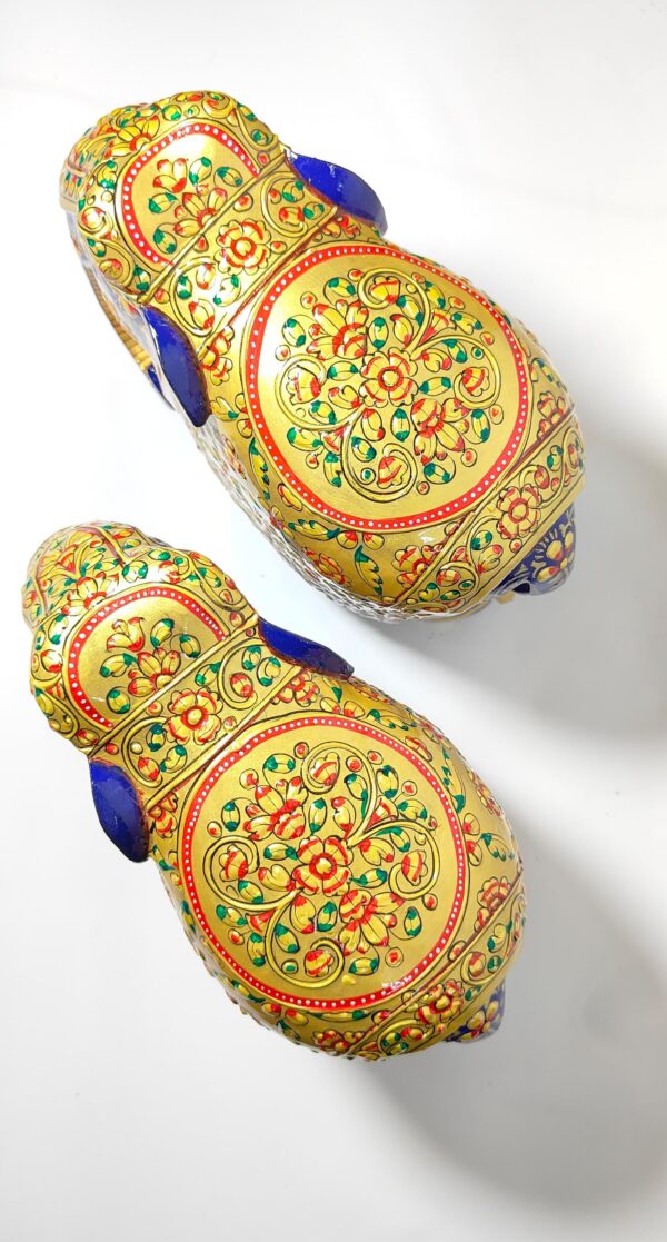 Painted Rajasthani Blue Elephant Figurines – Set of 2