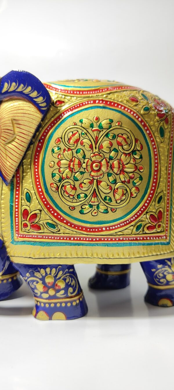 Painted Rajasthani Blue Elephant Figurines – Set of 2