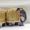 Painted Rajasthani Blue Elephant Figurines – Set of 2