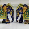 Painted Rajasthani Blue Elephant Figurines – Set of 2