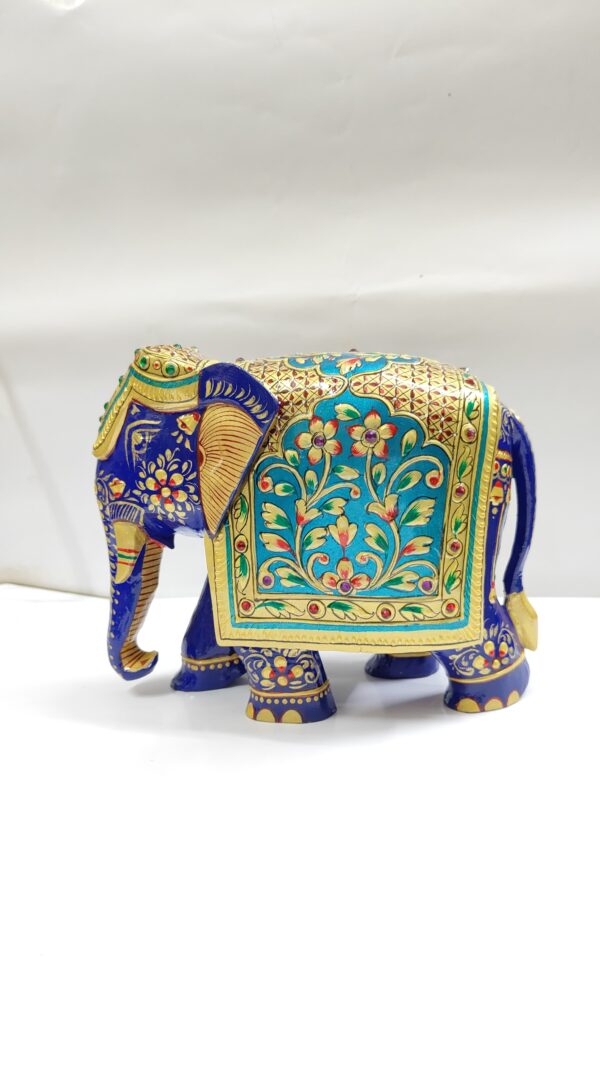 Painted Rajasthani Blue Elephant Figurines – Set of 2
