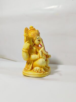 Handcrafted Yellow Lord Ganesha Idol for Home & Office Décor