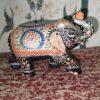 Hand-Painted Rajasthani Elephant Showpiece – Black & Multicolor
